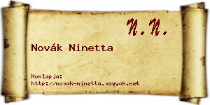 Novák Ninetta névjegykártya